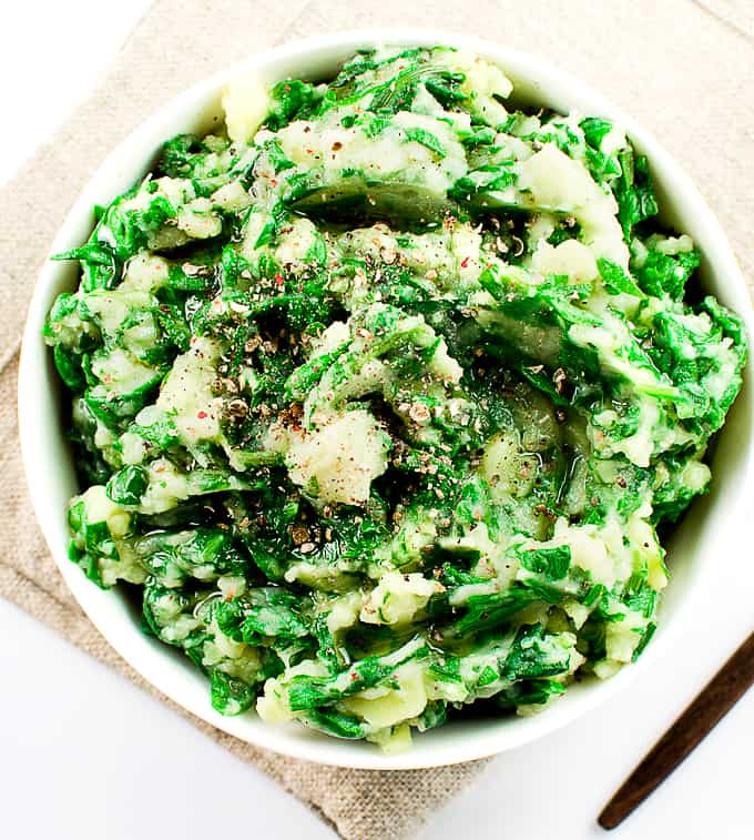 Spinach mashed potatoes