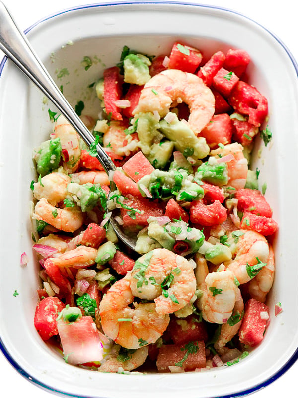 Watermelon avocado salad