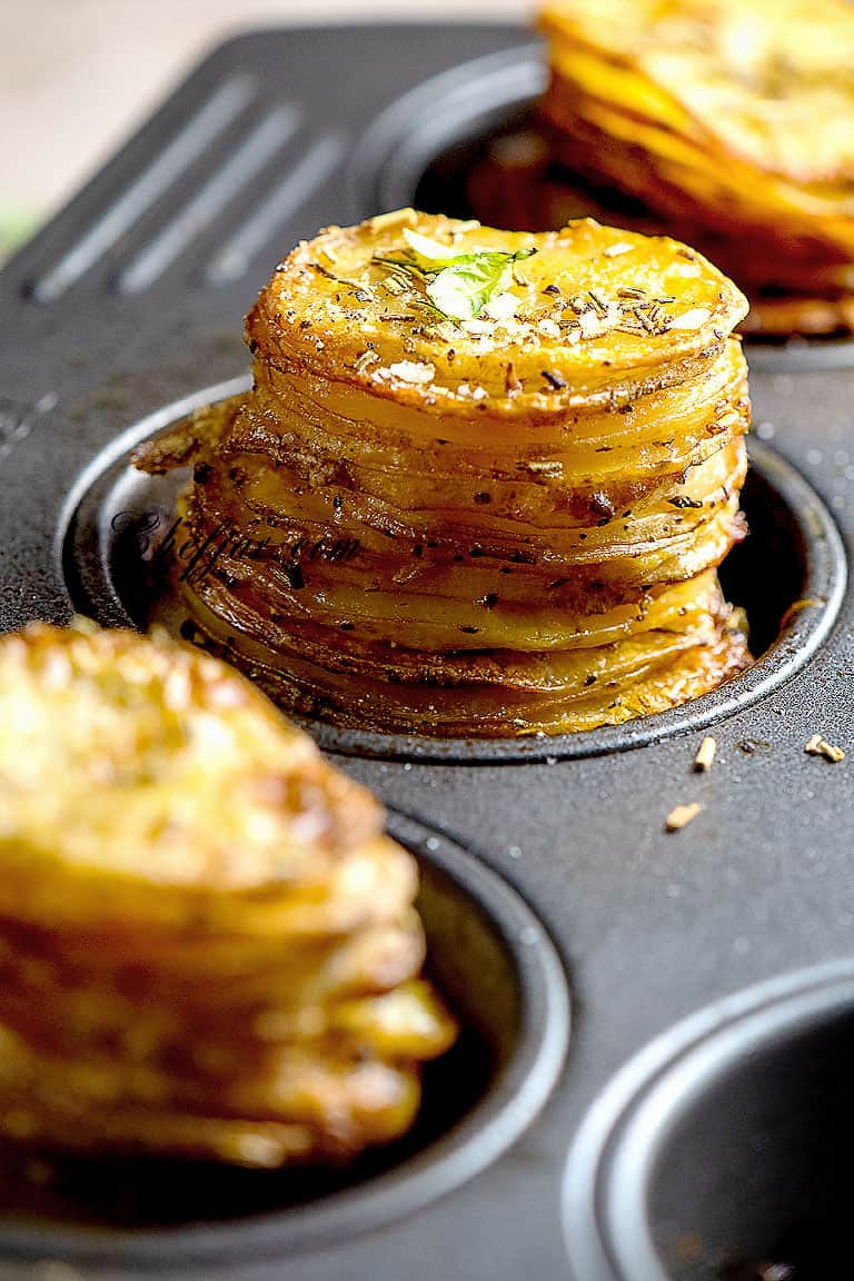 oven roasted potato stacks