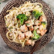 salmon fettuccine alfredo