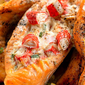 crab stuffed salmon recipe