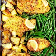 crispy parmesan baked chicken milanese & veggies