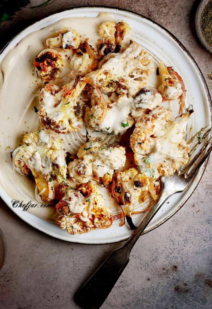 Roasted Cauliflower with Tahini - Chefjar