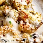 roasted cauliflower with tahini