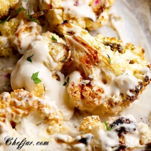 roasted cauliflower with tahini