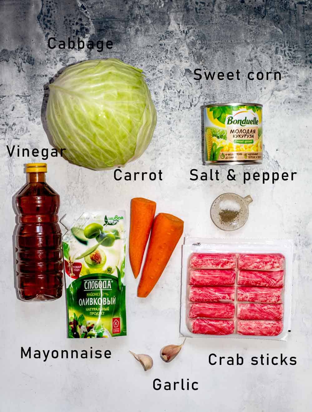 imitation crab and cabbage salad ingredients