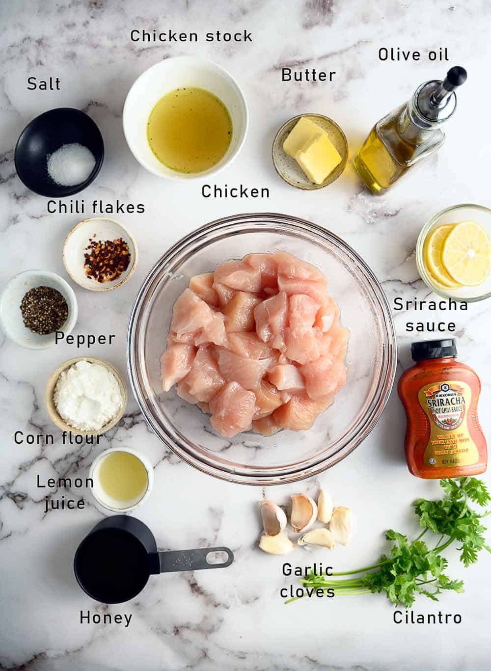 honey garlic chicken bites ingredients