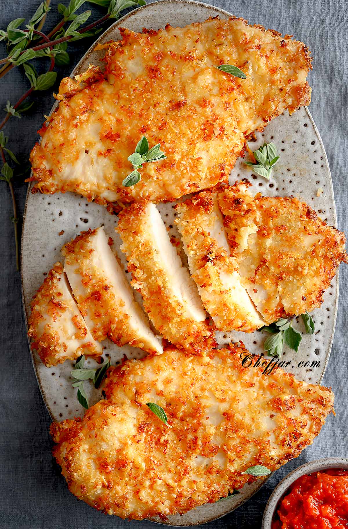 Air Fryer Parmesan Crusted Chicken with Mayo 