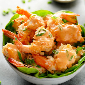 bang bang shrimp with lettuce