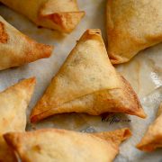 air fried samosa in air fryer basket