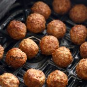 air fried meatballs in air fryer basket