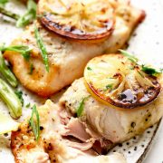 two fillets of air fried mahi mahi