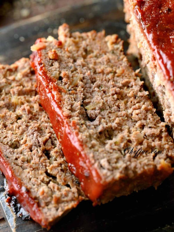 two slices of meatloaf