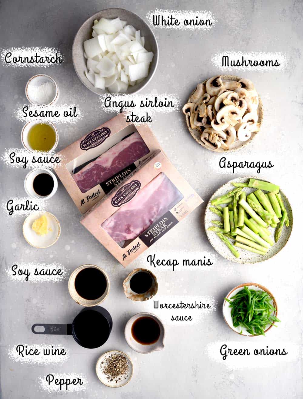 ingredients for Panda Express Shanghai Angus Steak