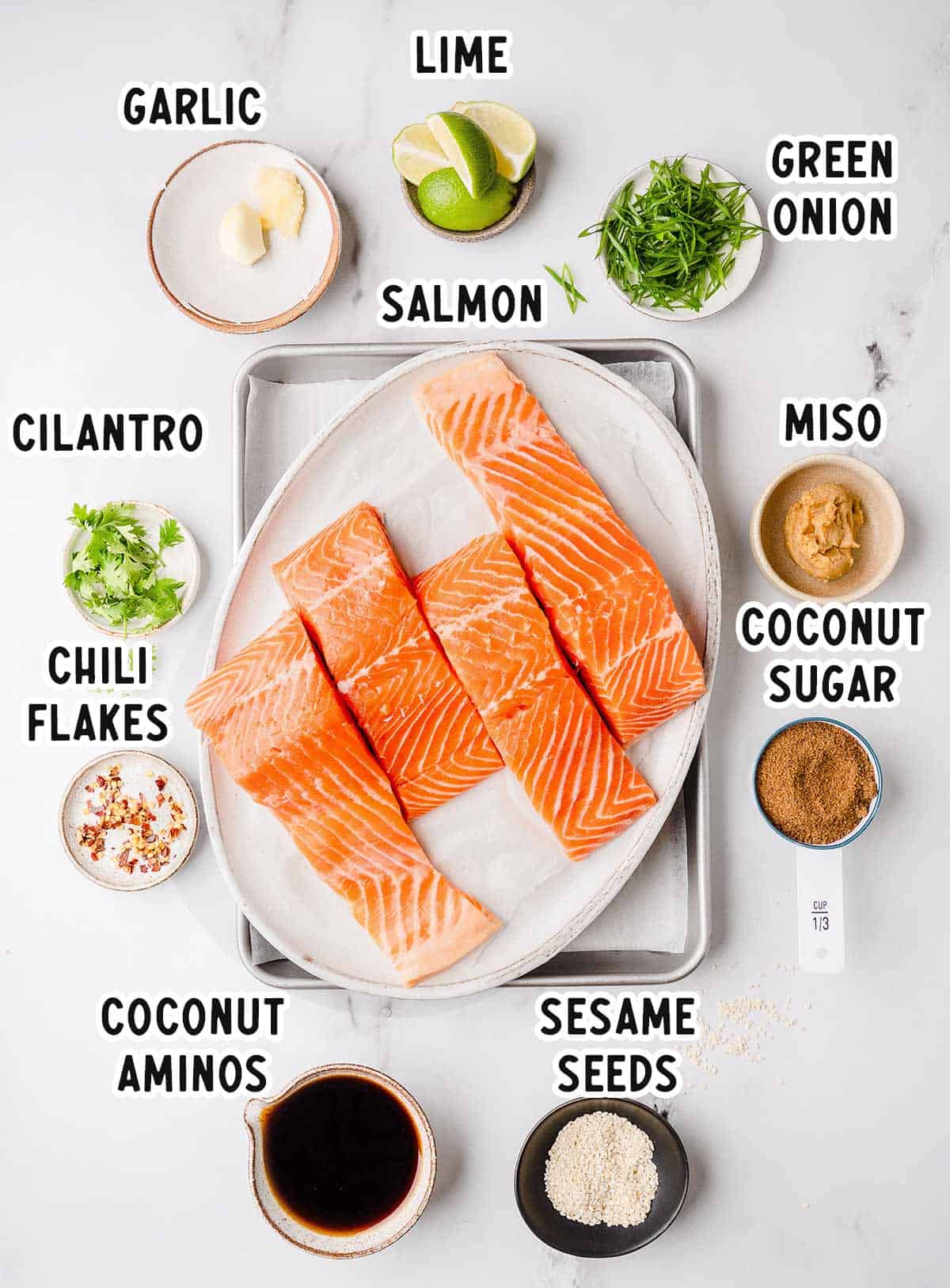 ingredients to make the miso glazed salmon