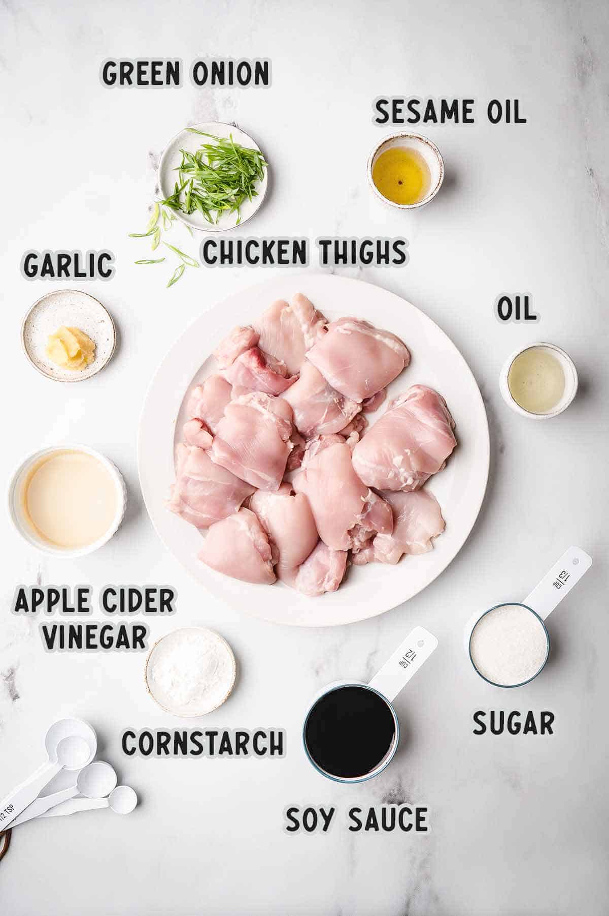 Ingredients for copycat Panda Express Teriyaki Chicken