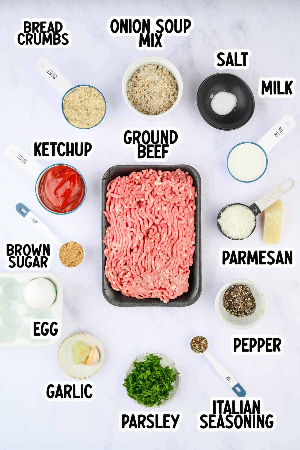 Ingredients for air fryer meatloaf