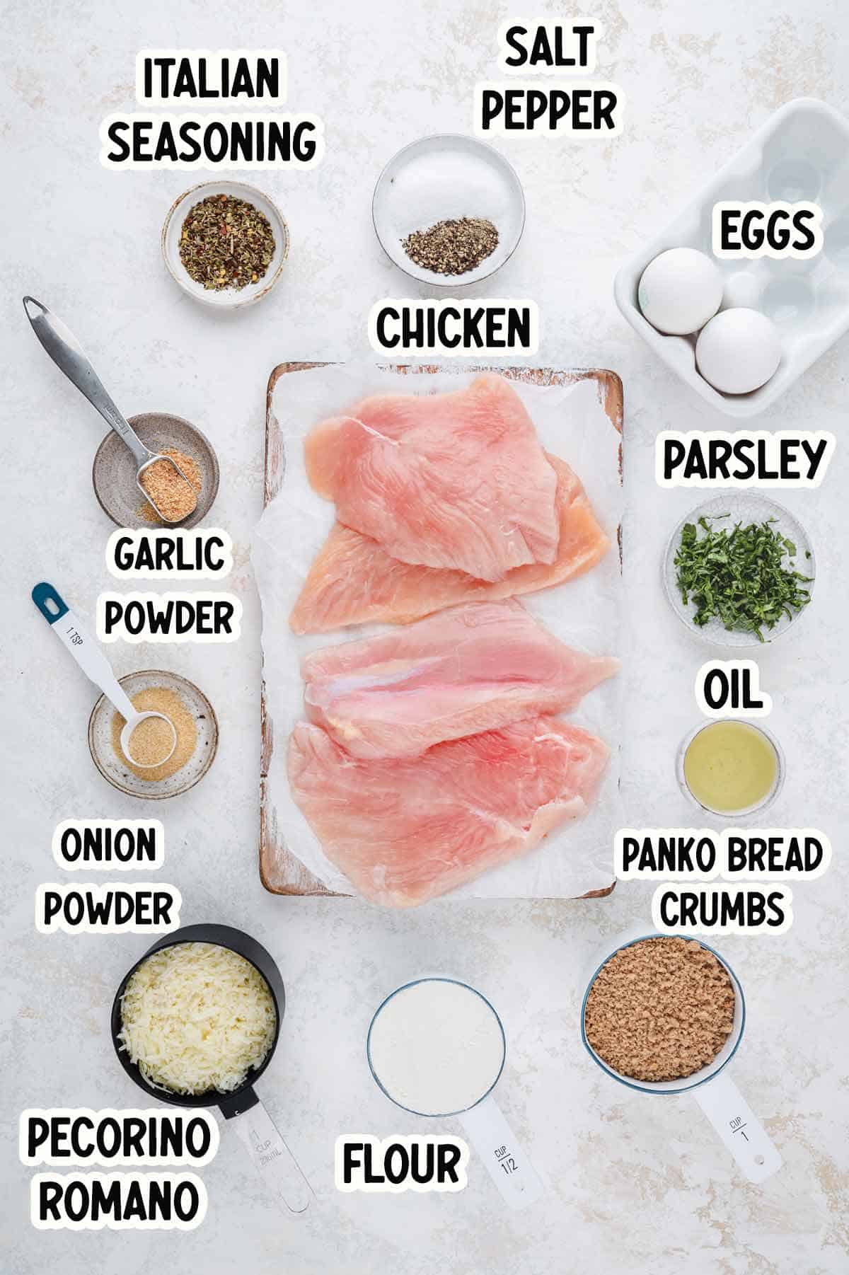 Ingredients you will need to make chicken Romano