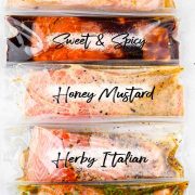 salmon marinades in plastic bags