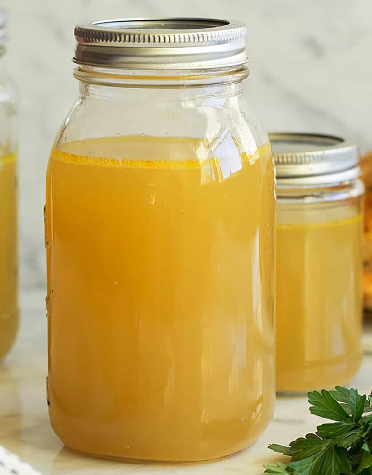 chicken stock concentrate in a jar