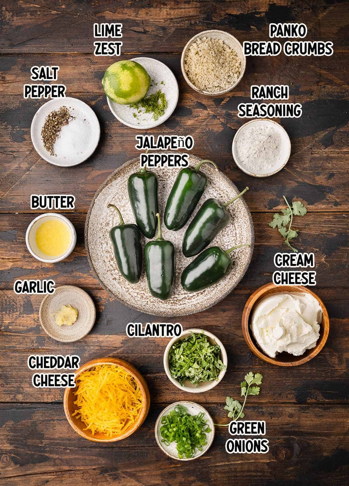 Ingredients to make jalapeno poppers in air fryer.