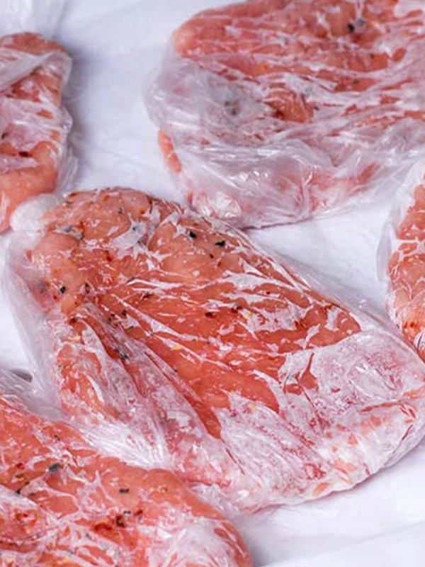 frozen meat in the fridge