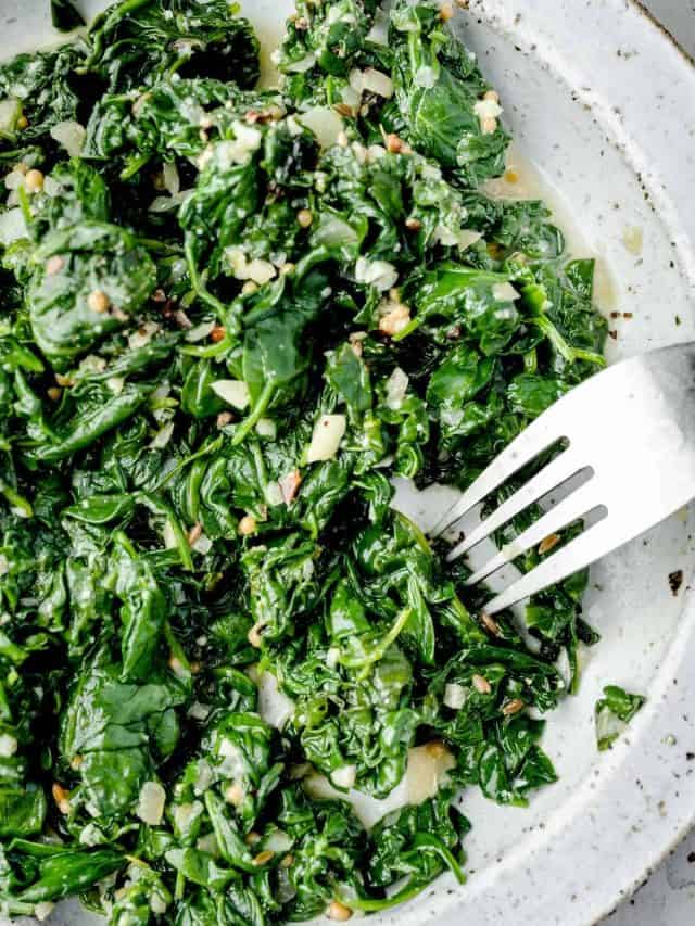 Sautéed Spinach with Garlic and Parmesan