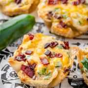 Close-up image of a few Jalapeno Popper Wonton Cups.