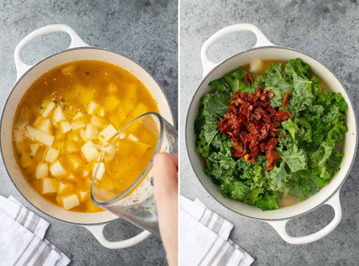 How to Make Tuscan Chicken Potato Soup 2