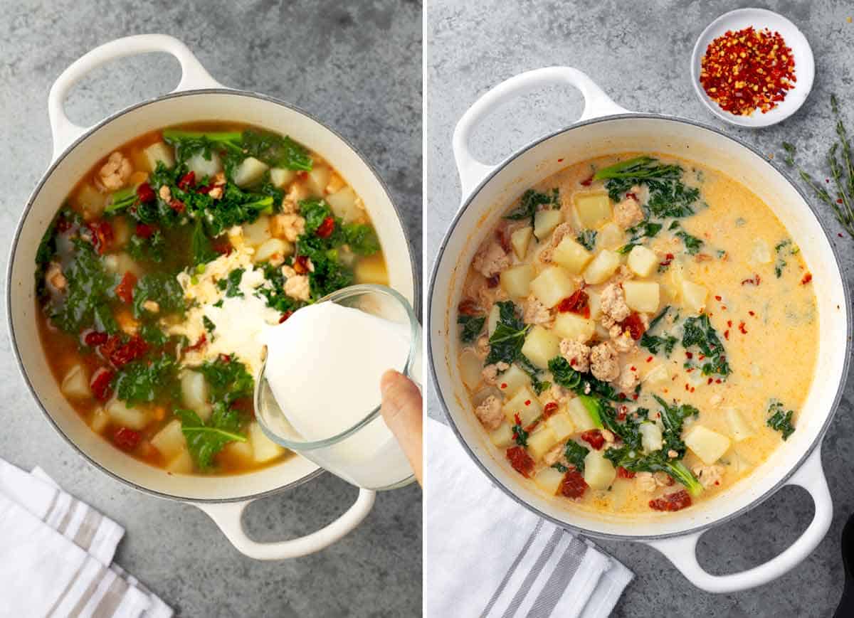 How to Make Tuscan Chicken Potato Soup 3