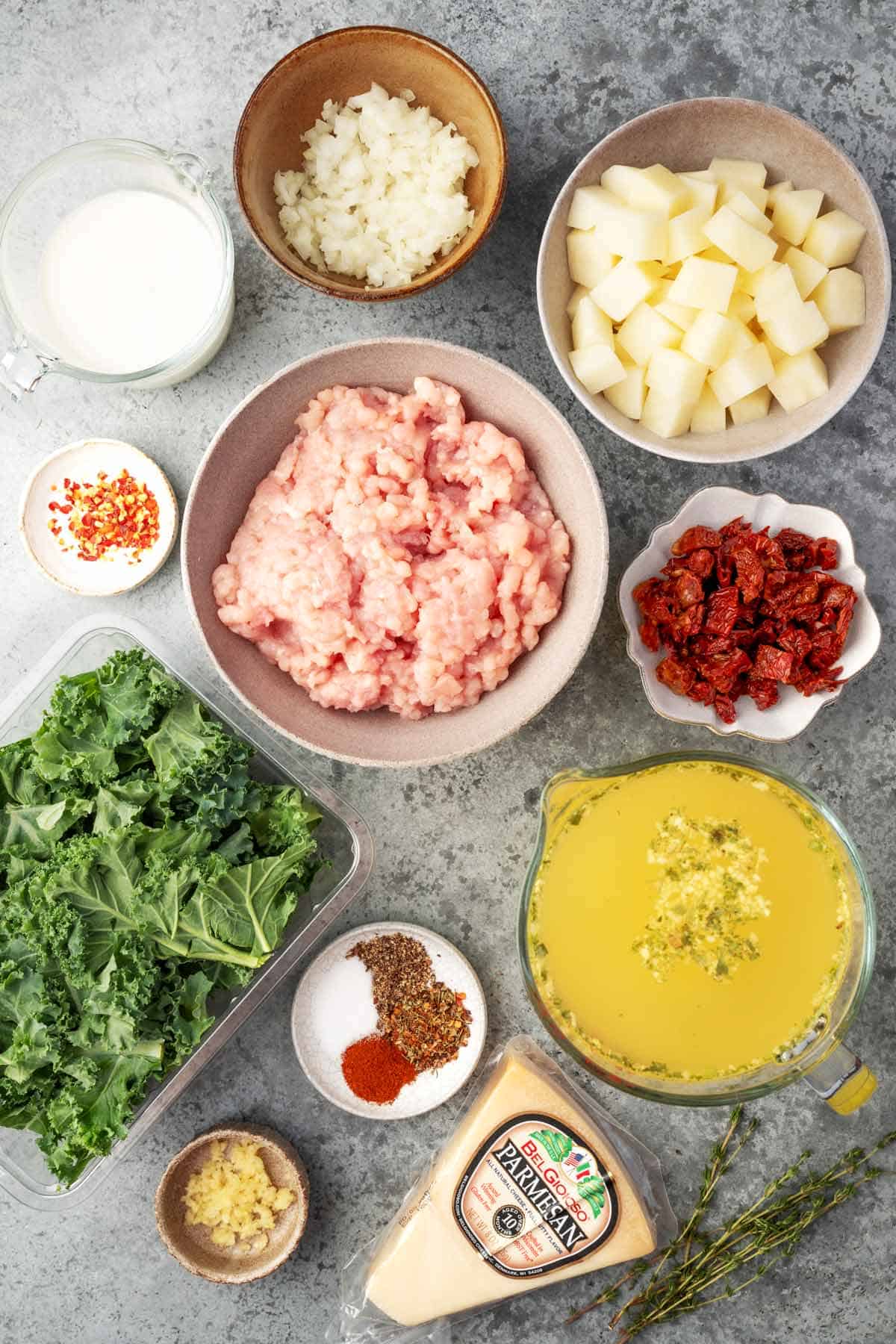 Tuscan Chicken Potato Soup ingredients